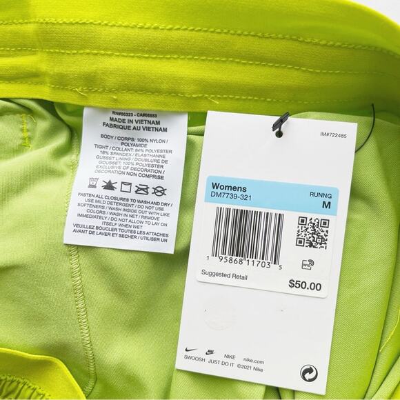 Nike Women's Icon Clash Tempo Luxe Mid-rise Running Shorts Green - Picture 7 of 7